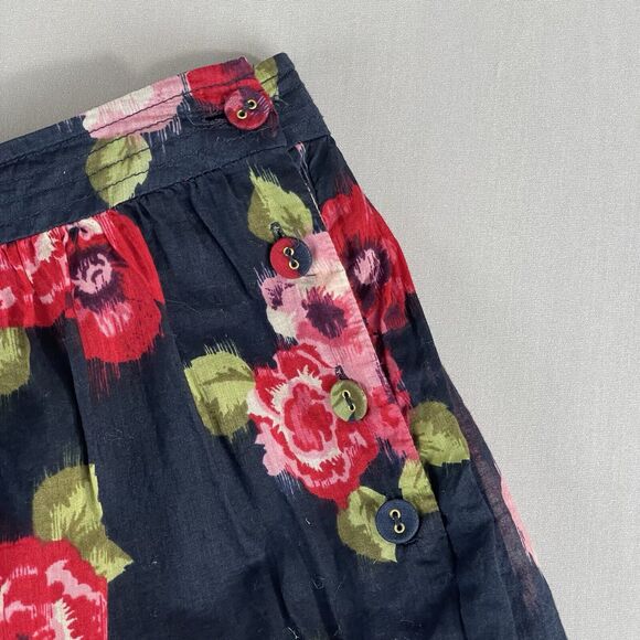 Heritage 1981 Pull On Full Mini Skirt Women’s M Blue Pink Floral Dbl Lined Vtg - Picture 11 of 12